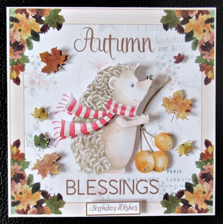 Autumn Blessings Decoupage 7x7ins Topper 5 by Davina Rundle