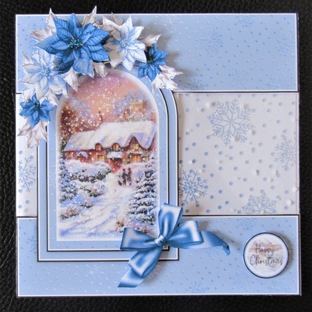 Cottage Christmas Tent fold Window Card Front Mini Kit 2 by Davina Rundle