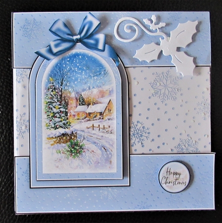 Cottage Christmas Tent fold Window Card Front Mini Kit 3 by Davina Rundle