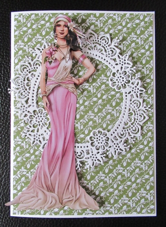 Art Deco Lady Sophia Light Pink Decoupage Sheet by Davina Rundle