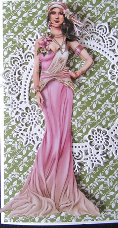 Art Deco Lady Sophia Light Pink Decoupage Sheet by Davina Rundle