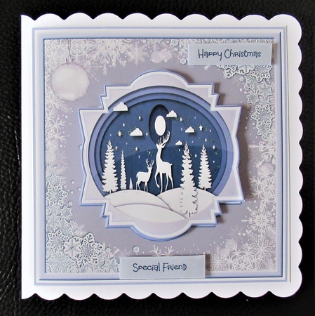 Reindeer in the moonlight 7x7 by Davina Rundle