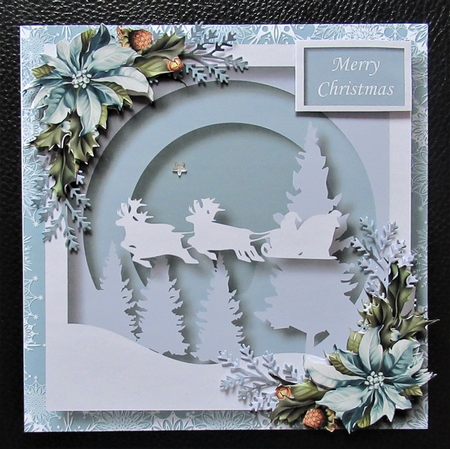 Christmas Faux Papercut Santa & Sleigh by Davina Rundle