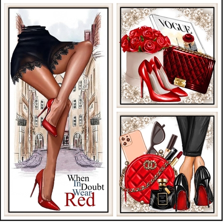 When In Doubt Wear Red 02 Collage Mini Page Kit by Davina Rundle