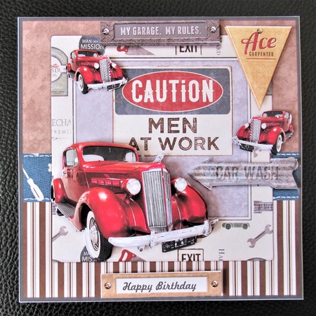 Male Card Vintage Car Mini Kit by Davina Rundle