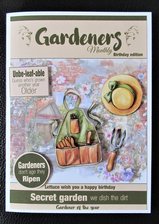 Gardeners Magazine Birthday Card by Davina Rundle