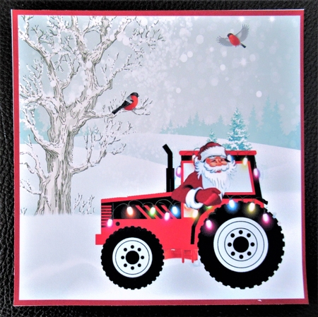 Santas Christmas tractor insert by Davina Rundle