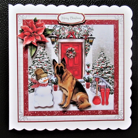 CHRISTMAS DOOR -  GERMAN SHEPHERD by Davina Rundle