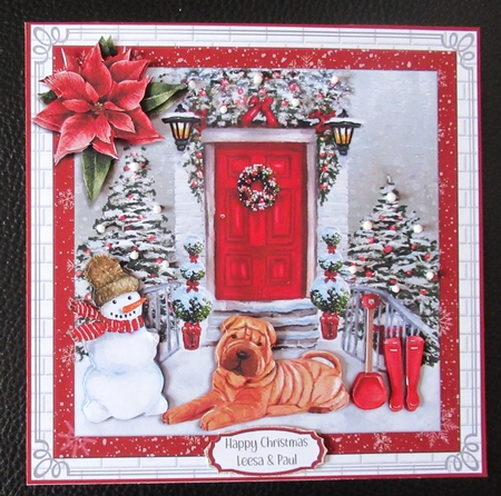 CHRISTMAS DOOR DOGS - SHAR PEI by Davina Rundle
