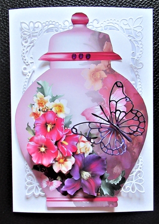 Colourful Flowers - Porcelain Pot Card Mini Kit by Davina Rundle
