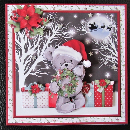 Christmas bear decoupage mini kit by Davina Rundle