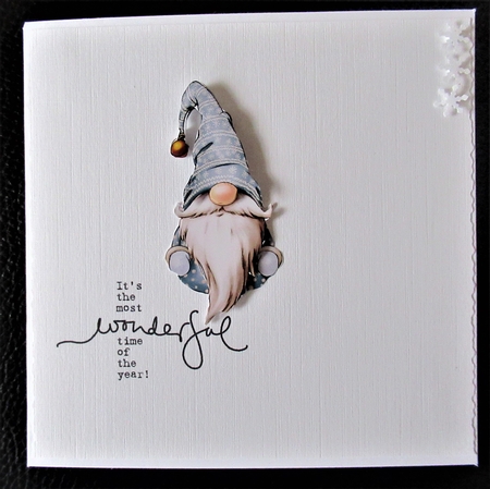 Alfred the Christmas Gnome Blue Decoupage Sheet by Davina Rundle