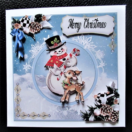 Joyful Snowman 8 x 8 by Davina Rundle