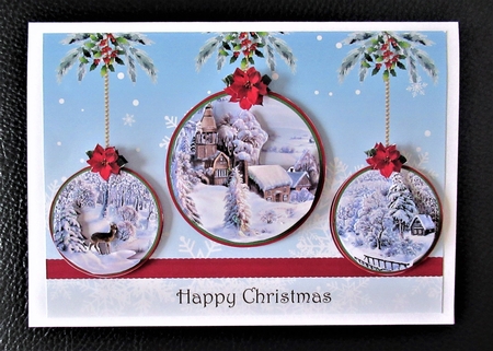 Christmas scenes baubles by Davina Rundle