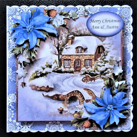 Vintage Watercolour Winter - Snowy Cottage by Davina Rundle