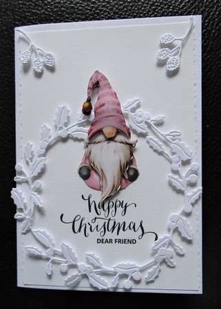 Alfred the Christmas Gnome Pink Decoupage Sheet by Davina Rundle