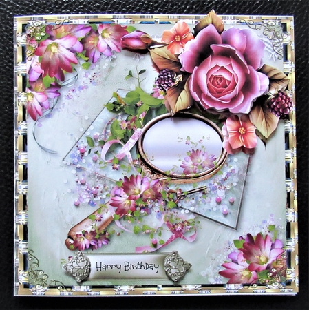 Flowers in the mirror 6x6 by Davina Rundle