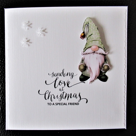 Alfred the Christmas Gnome Green Decoupage Sheet by Davina Rundle