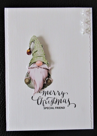 Alfred the Christmas Gnome Green Decoupage Sheet by Davina Rundle