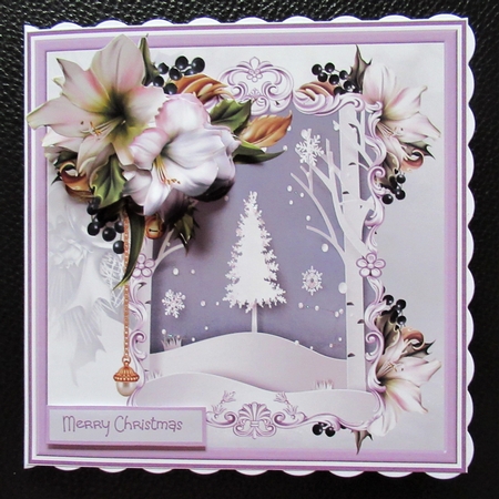 Christmas tree and flower 6x6  by Davina Rundle