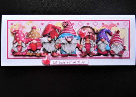 Valentines With My Gnomies Large DL Card by Davina Rundle