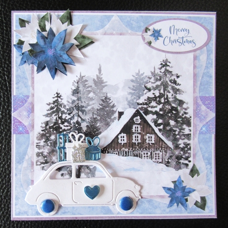 Christmas Scenes 17a: Winter Cabin 7 x 7 Card Mini Kit, 6 Sheets by Davina Rundle