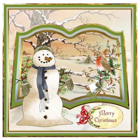 Snowman and robin 6x6 by Davina Rundle