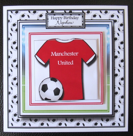 8x8 NEW HOME KIT Manchester Utd Football Mini Pyramage Kit - x4 A4 sheets  by Davina Rundle