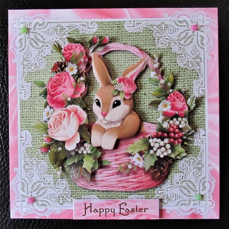 Winter Cute Bunny In Basket Mini Kit by Davina Rundle
