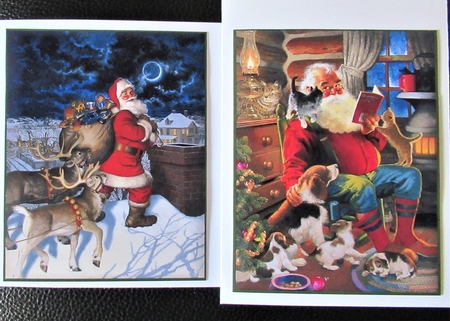 Santa on the Rooftop and No Peace Toppers by Davina Rundle