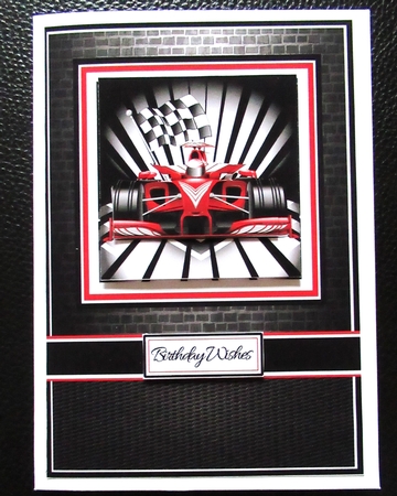 A5 Formula 1 winner Card Front with Toppers and sentiments  by Davina Rundle