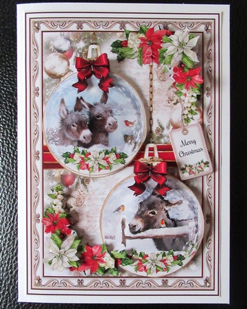 Donkey Christmas Baubles 03 Mini Page Kit by Davina Rundle