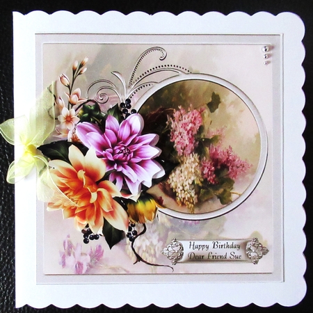 Summer Dahlias 6x6 by Davina Rundle