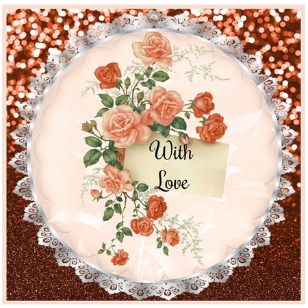 3 Peach rose doily card front/toppers by Davina Rundle