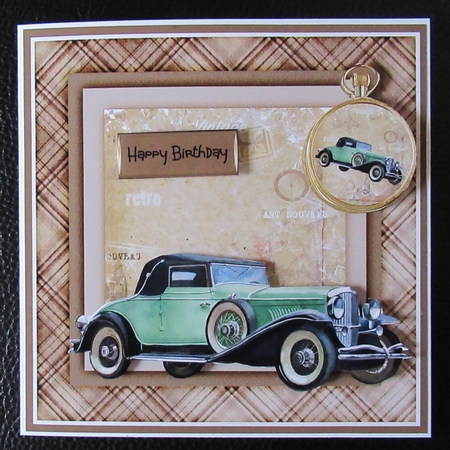Green vintage car 7x7 by Davina Rundle