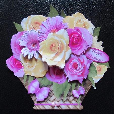 Roses and Gerberas - Basket of Flowers Card Mini Kit by Davina Rundle