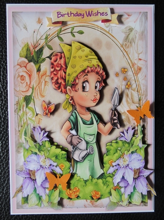 A5 ,Lovely Gardening Girl by Davina Rundle