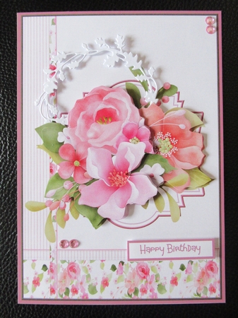 Pink flowers A5 by Davina Rundle