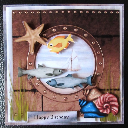 Male card Sea Window 8x8 Mini Kit by Davina Rundle