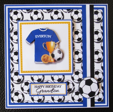 7x7 Everton Card Front, Topper & Decoupage with Sentiments by Davina Rundle