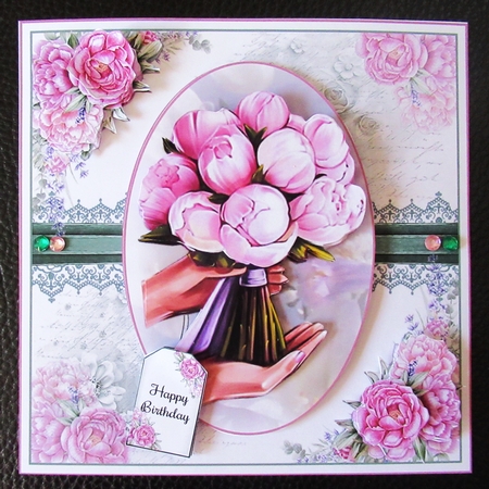 Peony Bouquet 03 Mini Page Kit by Davina Rundle