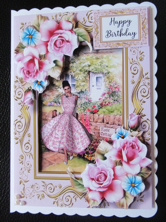 My Rose Cottage With Pale Pink Roses by Davina Rundle