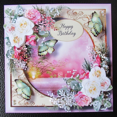 Beautiful Blooms & Butterflies - Pink & White Roses by Davina Rundle