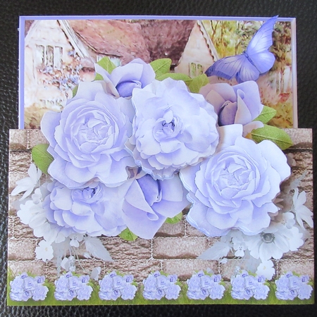 Lilac Roses - Garden Wall Card Mini Kit by Davina Rundle