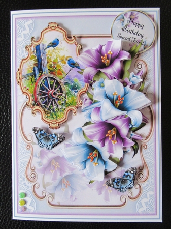 Lilies And Birds 03 Mini Page Kit  by Davina Rundle
