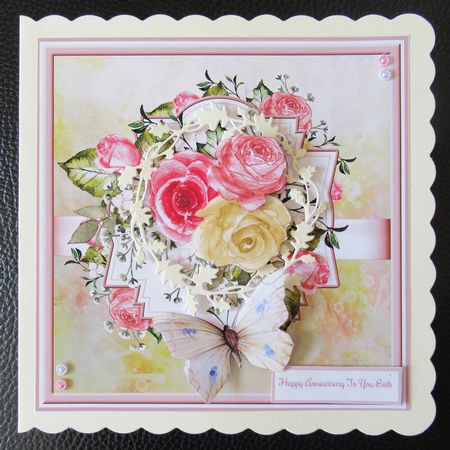 Pink and yellow rose 7x7 by Davina Rundle