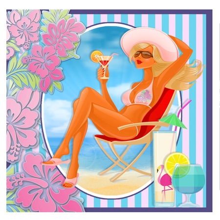 All I Need Is A Drink In My Hand, Toes In The Sun by Davina Rundle