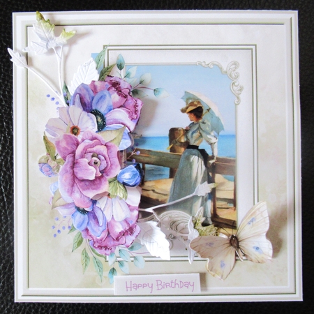 Lady at the shore 7x7 by Davina Rundle