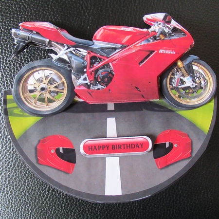 MOTORBIKE rocker card by Davina Rundle