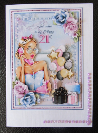 Just Called to Say Happy 21st Card Front by Davina Rundle